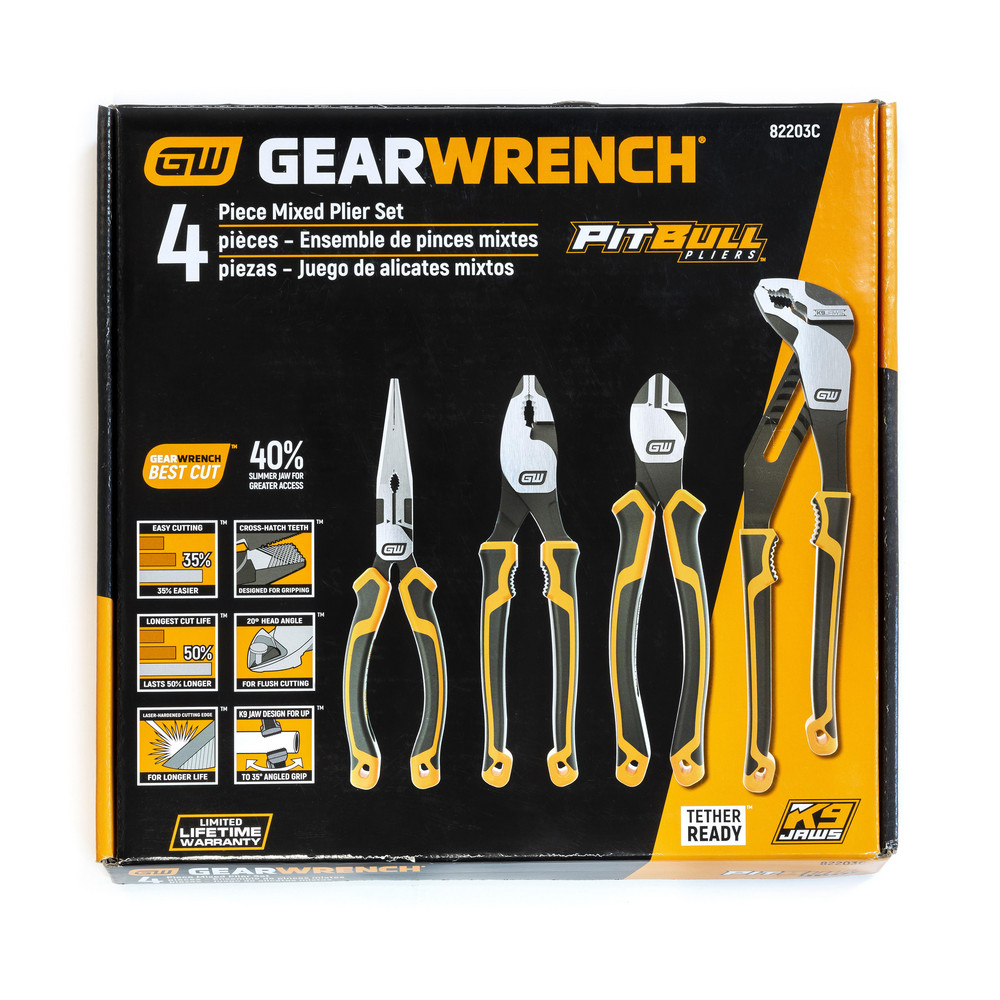 GEARWRENCH Plier Sets; Plier Type Included Tongue & Groove Diagonal