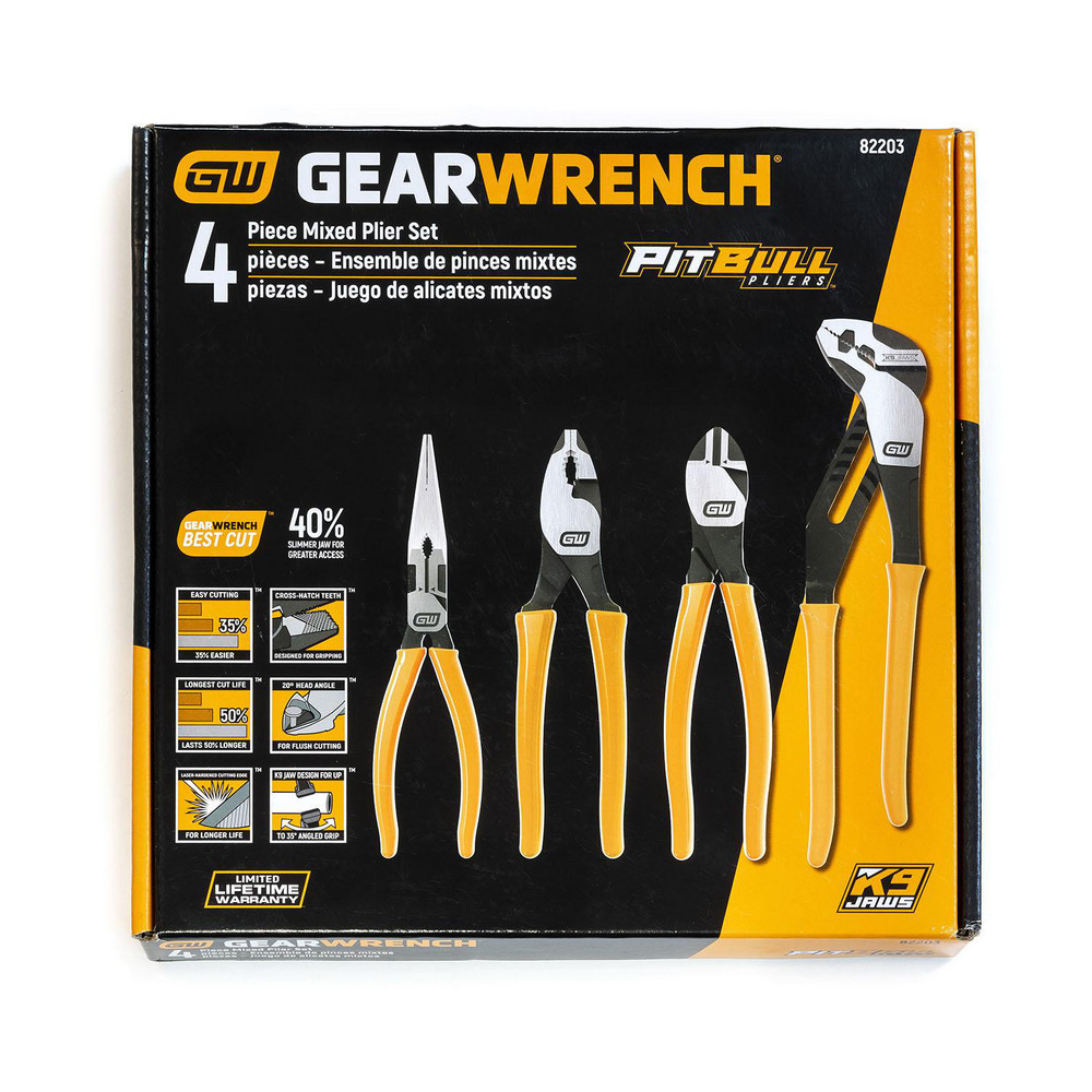 GEARWRENCH Plier Sets; Plier Type Included Tongue & Groove Diagonal