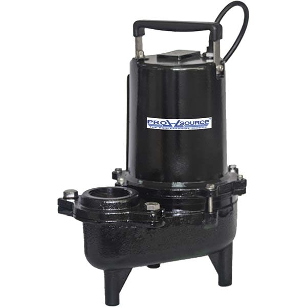 PRO-SOURCE PS-090ESE434 Sewage Pump: Manual, 4/10 hp, 9A, 115VAC Image