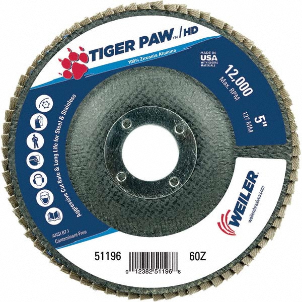 Weiler Flap Discs; Abrasive Type Coated ; Flap Disc Type Type 27