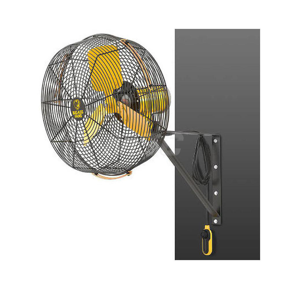 Industrial Circulation Fan: 30" Dia - 0.33 hp, 4.9A, Single Phase, 100 Speed, Wall
