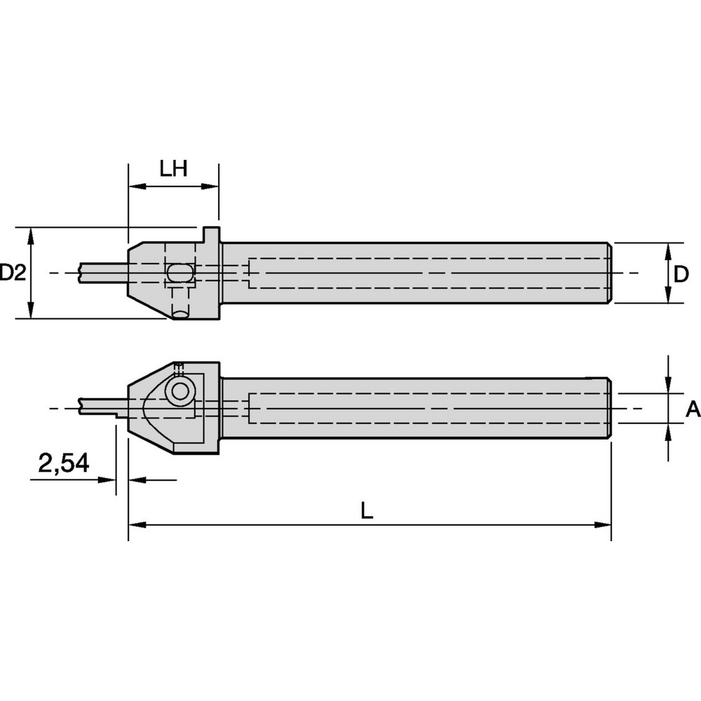 Widia Boring Bar Holder 5/32" Bore Dia, 13.97 mm Bore Depth, 16.00
