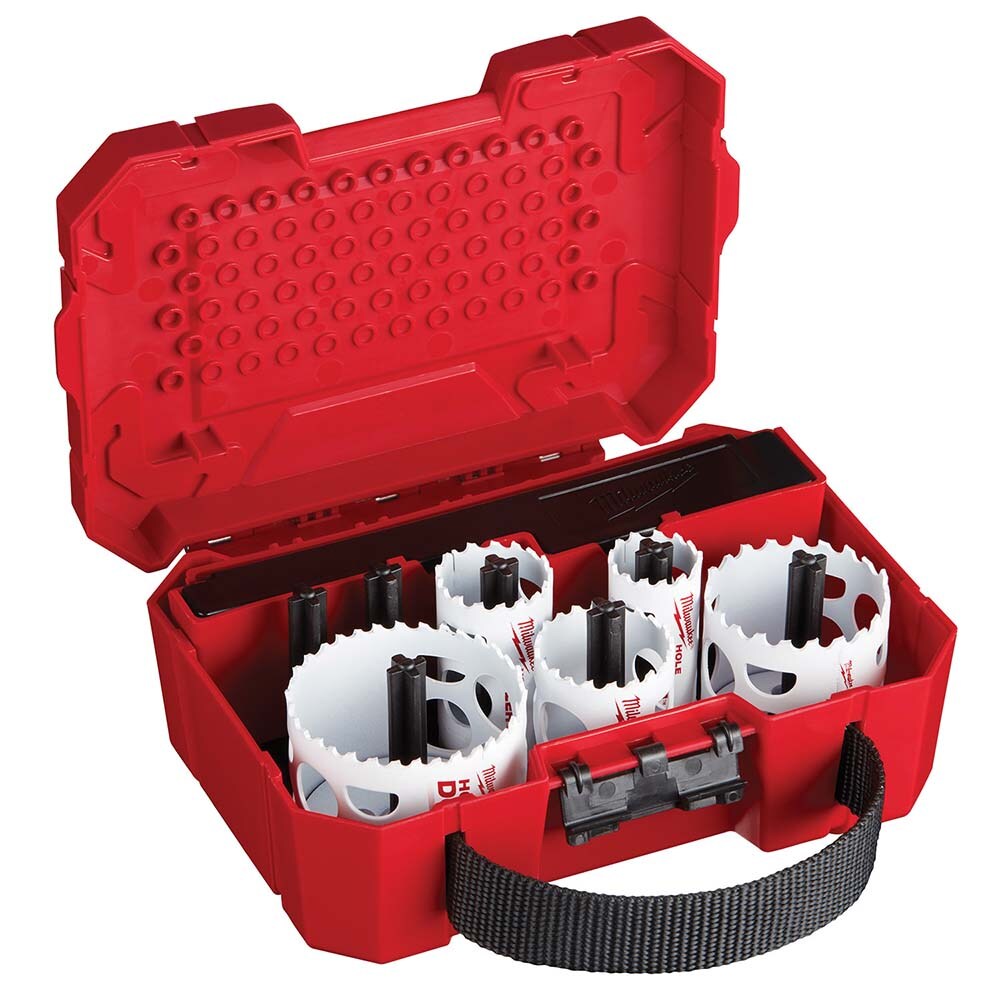 Utility Hole Saw Kit: 9 Pc, 1 to 2-1/2" Dia
