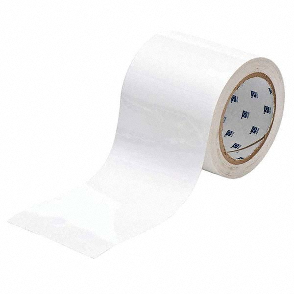 Floor & Aisle Marking Tape: 2" Wide, 100' Long, Polyester - White, Non Anti-Slip Surface, Heavy-Duty