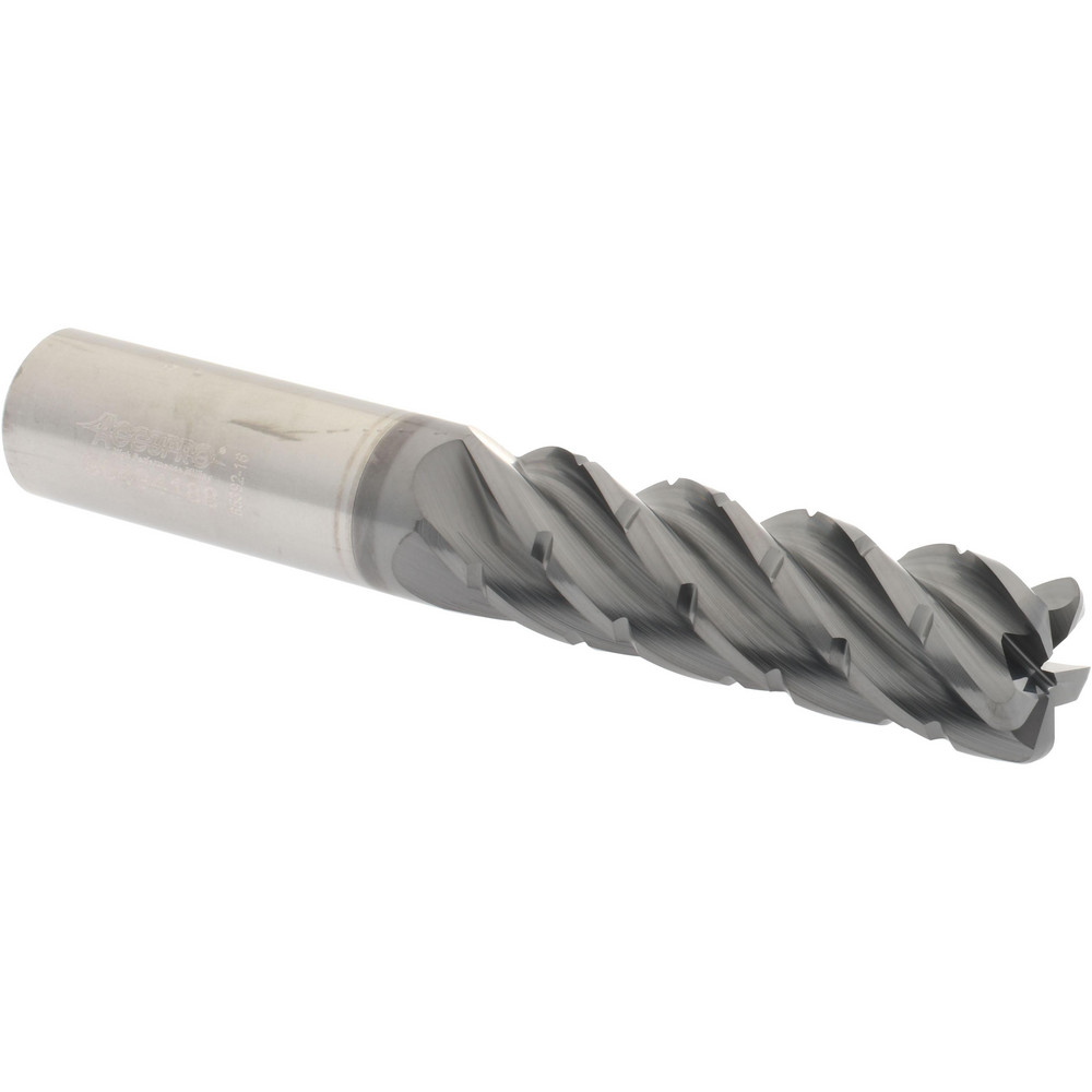 Accupro 6503983 Corner Radius End Mill: 5/8" Dia, 2-1/8" LOC, 0.09" Radius, 5 Flutes, Solid Carbide 