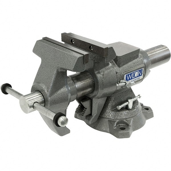 Wilton 28824 Bench & Pipe Combination Vise: 5" Jaw Opening, 2-3/4" Throat Depth 