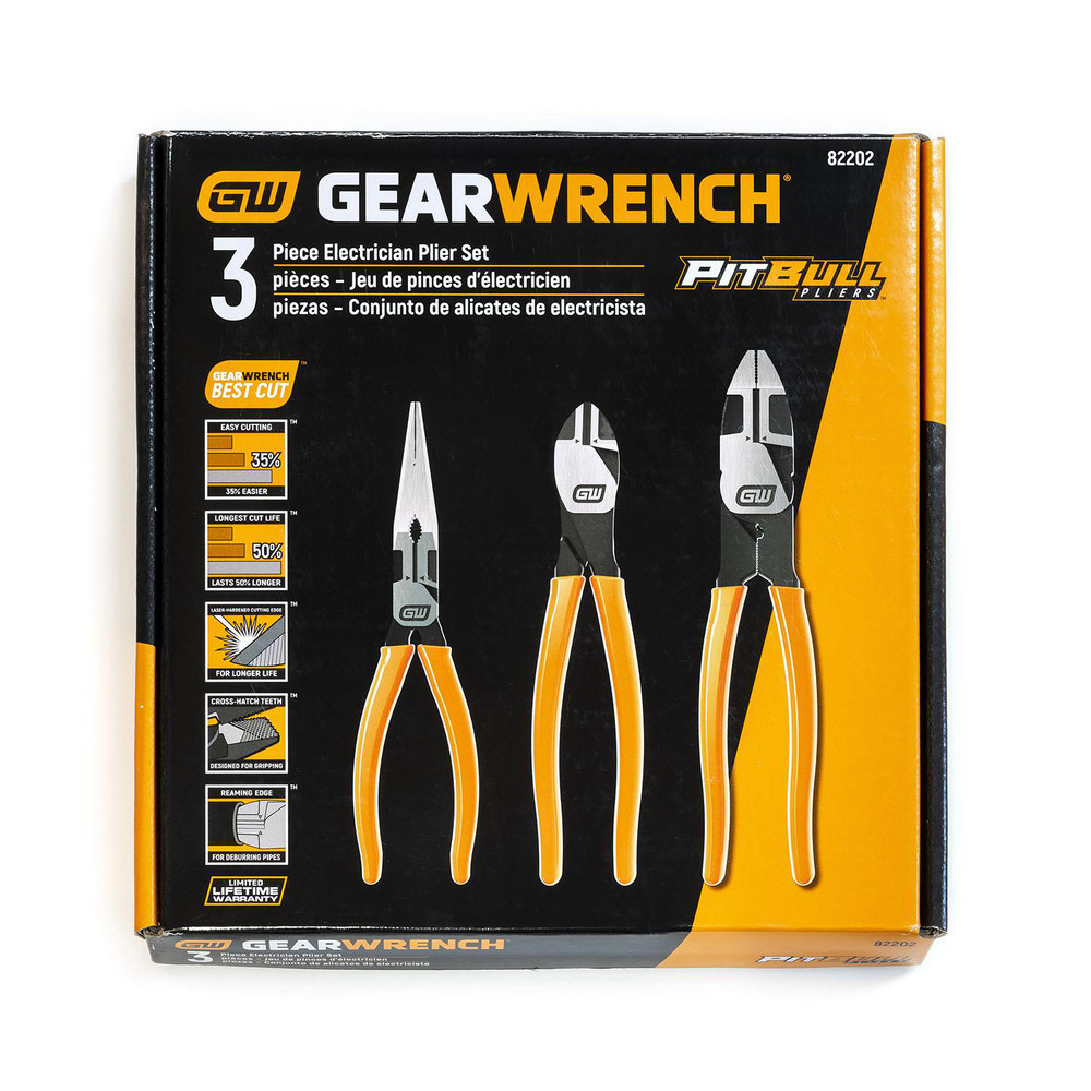 GEARWRENCH Plier Sets; Plier Type Included Linesman Diagonal Cutting