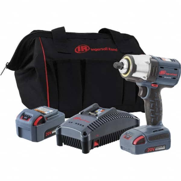 Ingersoll Rand W5153-K22 Cordless Impact Wrench: 20V, 1/2" Drive, 0 to 3,300 BPM, 2,100 RPM 