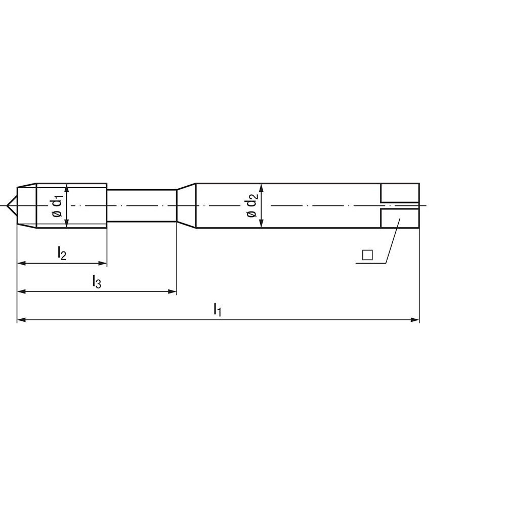 Emuge Spiral Point Tap 1032 Thread, UNF, 3 Flutes, Plug Chamfer, Oversize Class of Fit, HSS