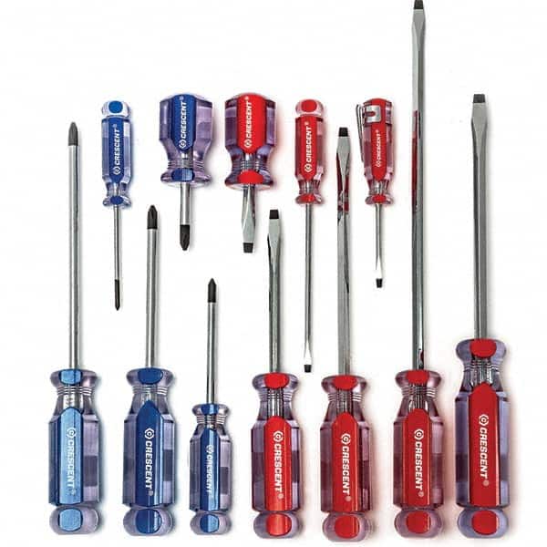 Crescent CPS12PCSET Screwdriver Set: 12 Pc, Phillips & Slotted 