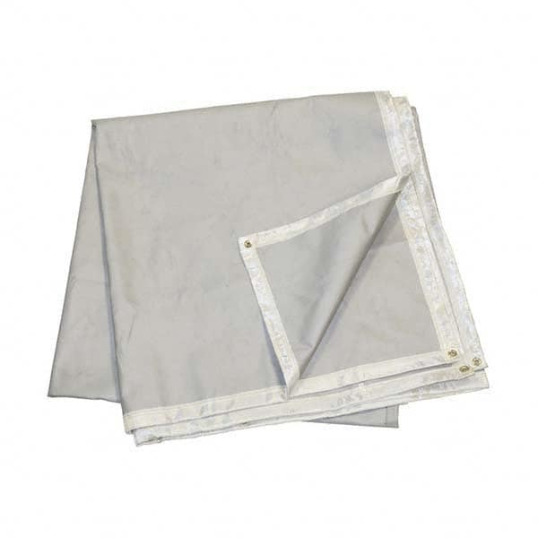 Wilson Industries 37192 Welding Blankets, Curtains & Rolls; Type: Welding Blanket ; Material: Acrylic; Fiberglass ; Width (Feet): 10.00 ; Material Weight (oz/sq. yd.): 15 ; Color: White ; Grommet: Yes 