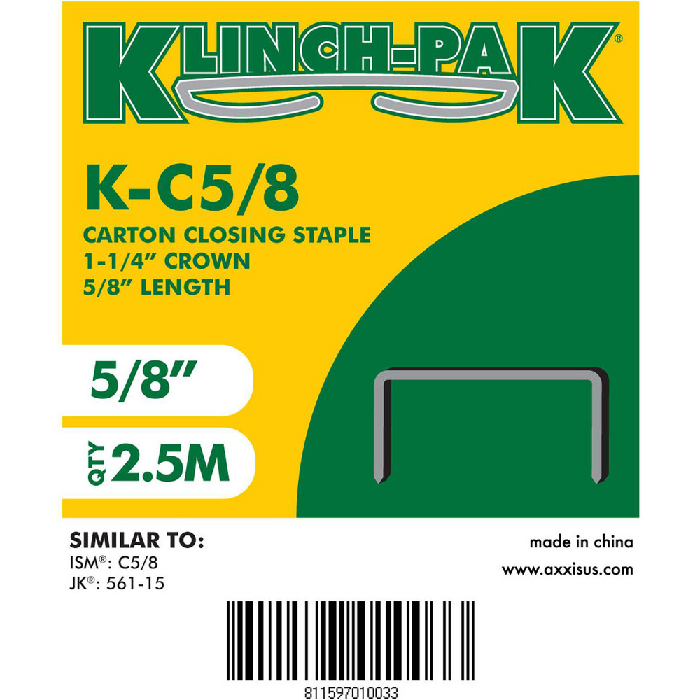 Construction Staple: 5/8" Leg Length, Wide Crown - Steel