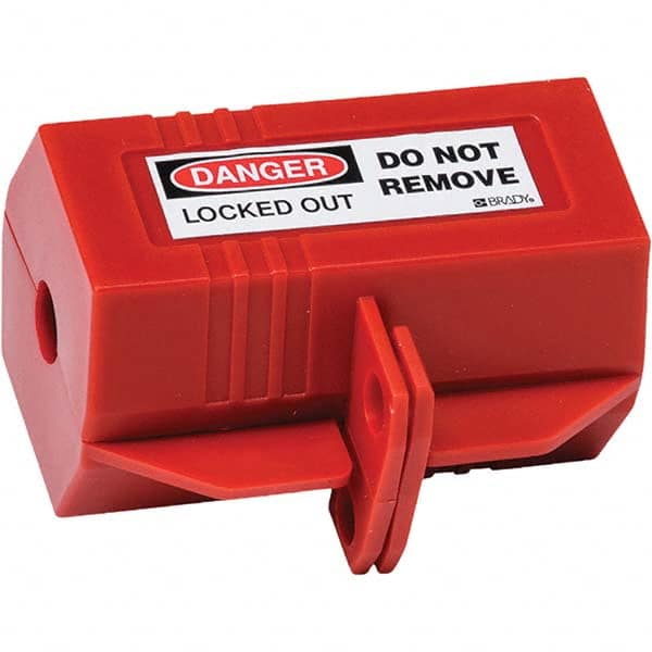 Brady 65674 Plug Lockout: 1.7" Plug, 2 Padlocks, Polypropylene, Red, 1/2" Max Cord Dia 