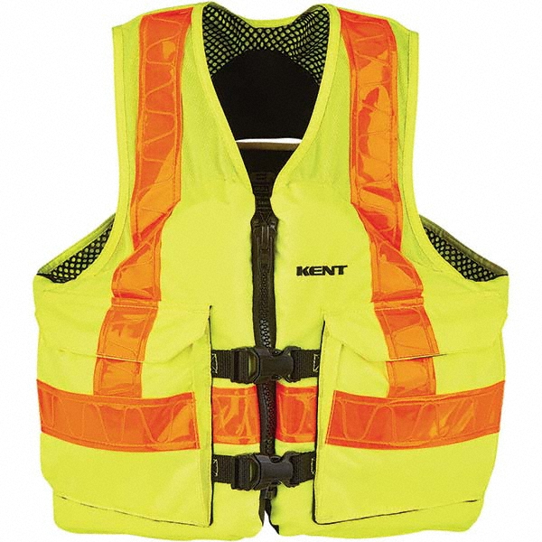 Life Jackets & Vests: Type: Mesh Deluxe Vest; Size: 2X-Large; Material: Retroreflective; Minimum Buoyancy (lbs): 15.5