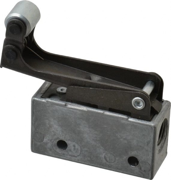 Mechanically Operated Valve: 3-Way Pilot, 1-Way Roller Leaf Actuator, 1/8" Inlet, 2 Position