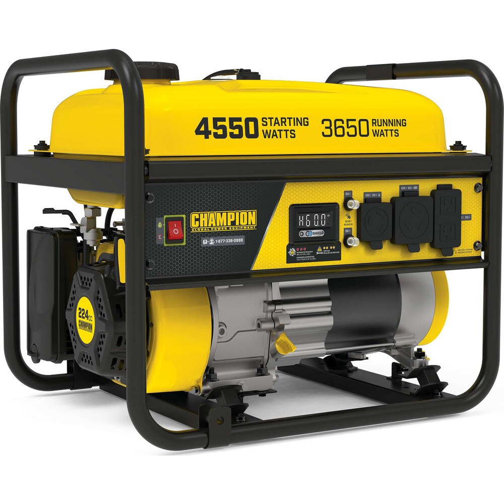 Portable Power Generators; Starting Method: Recoil ; Running Watts: 3650kW ; Starting Watts: 4550kW ; Run Time Half Load: 14hr ; Number Of Outlets: 4.000 ; Generator Outlet Type: 120V Locking (L5-30R); 120V (TT-30R); 120V Duplex (5-20R)