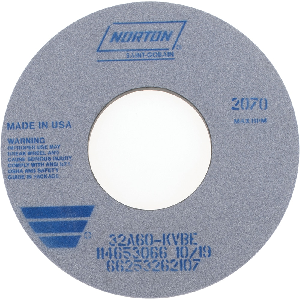 Norton 66253262107 Surface Grinding Wheel: 12" Dia, 1/2" Thick, 5" Hole, 60 Grit, K Hardness Image