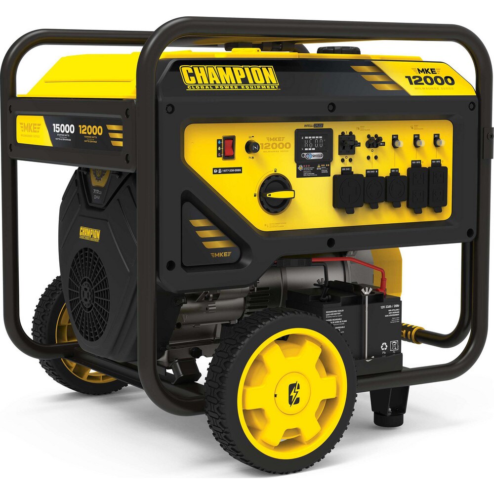 Portable Power Generators; Starting Method: Recoil ; Running Watts: 12000kW ; Starting Watts: 15000kW ; Run Time Half Load: 9hr ; Number Of Outlets: 7.000