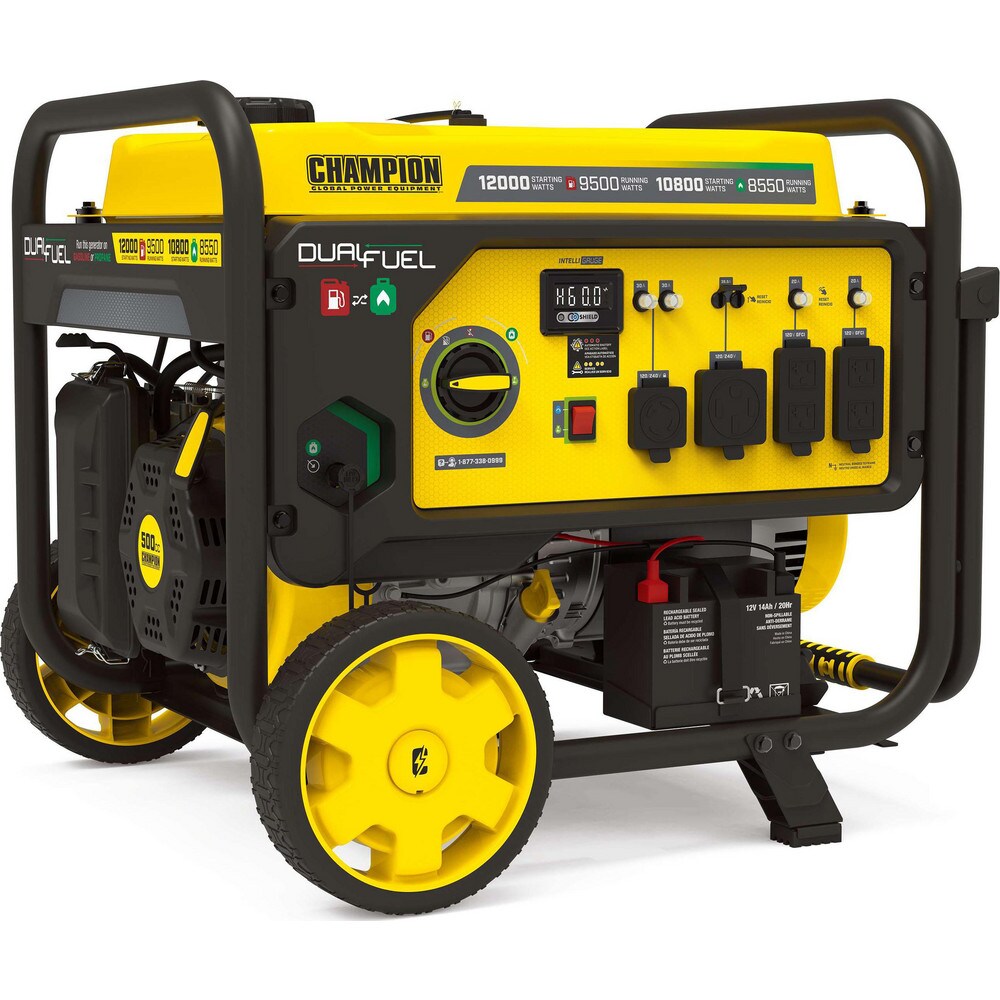 Portable Power Generators; Starting Method: Electric; Recoil ; Running Watts: 9500kW ; Starting Watts: 12000kW ; Run Time Half Load: 8hr ; Number Of Outlets: 6.000
