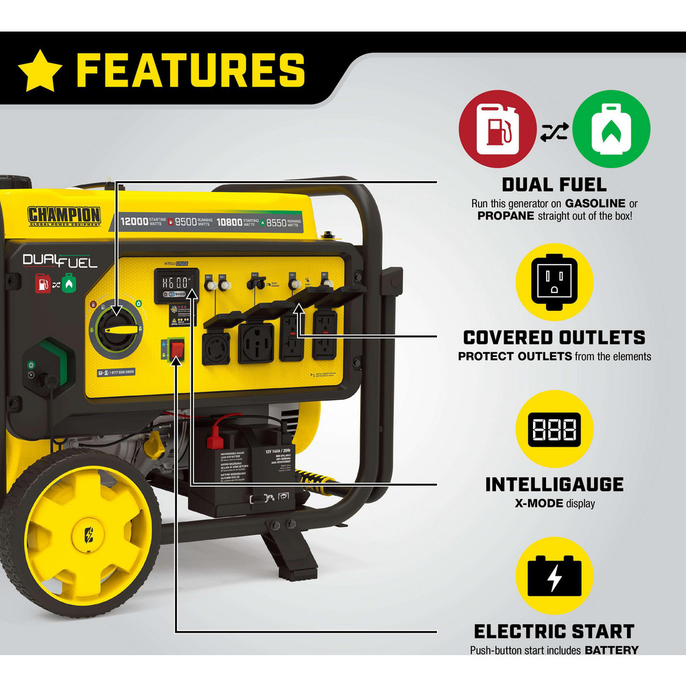 Champion Power Equipment Portable Power Generators; Fuel Type
