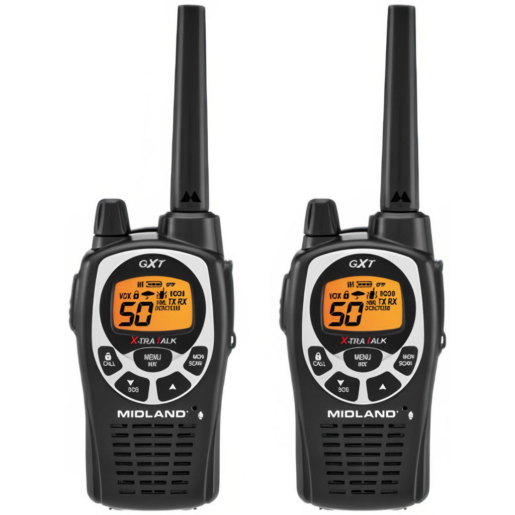Midland Radio | Midland Two-Way Radio: Analog, FRS/GMRS, 50 Channels - Recreational, Analog Display, 2.9 Power Rating, Black | Part #GXT1000VP4