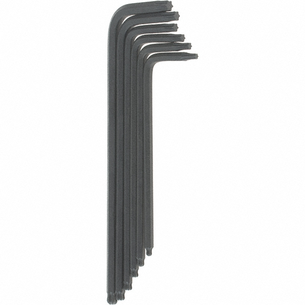 Torx Key Set: 6 Pc, L-Handle, T6 to T15
