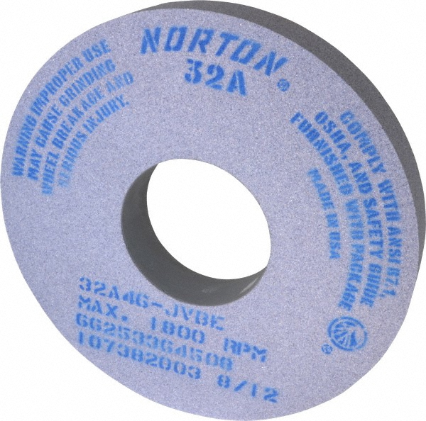 Norton 14" Diam x 5" Hole x 2" Thick, J Hardness, 46 Grit Surface