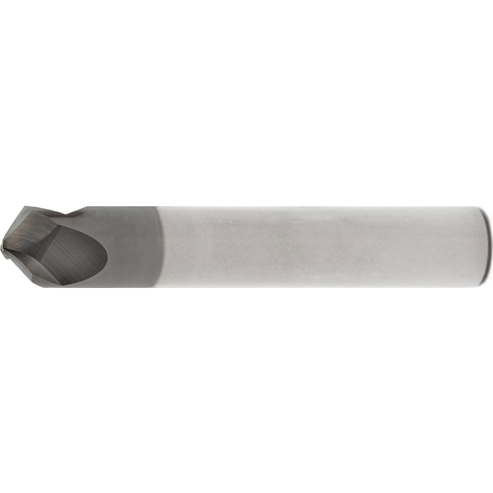 Chamfer Mill: 5/8" Dia, 5/8" Shank Dia, 120 deg, 3 Flute, Solid Carbide, Single End - 3" OAL, AlTiN