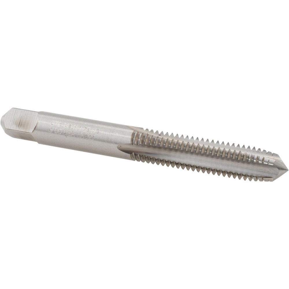 Straight Flute Tap: M8x1.25 4 Flute, Plug Chamfer, HSS, Bright/Uncoated Finish