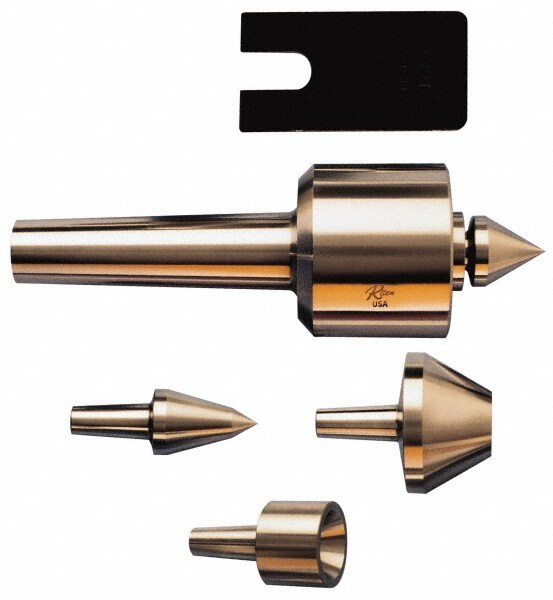 4 Point, 1400 Lb Max Workpiece, Bull Nose, Female, Standard & Tracer Points, Hardened Tool Steel, Live Center & Point Set