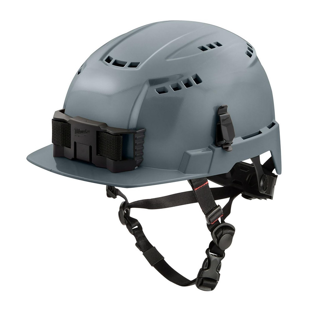 Milwaukee Tool 48-73-1336 Hard Hats; Hard Hat Style: Front Brim ; Adjustment Type: Strap ; Application: Construction; Impact Resistant ; Material: Polycarbonate ; ANSI Type: II ; Class Rating: C Image