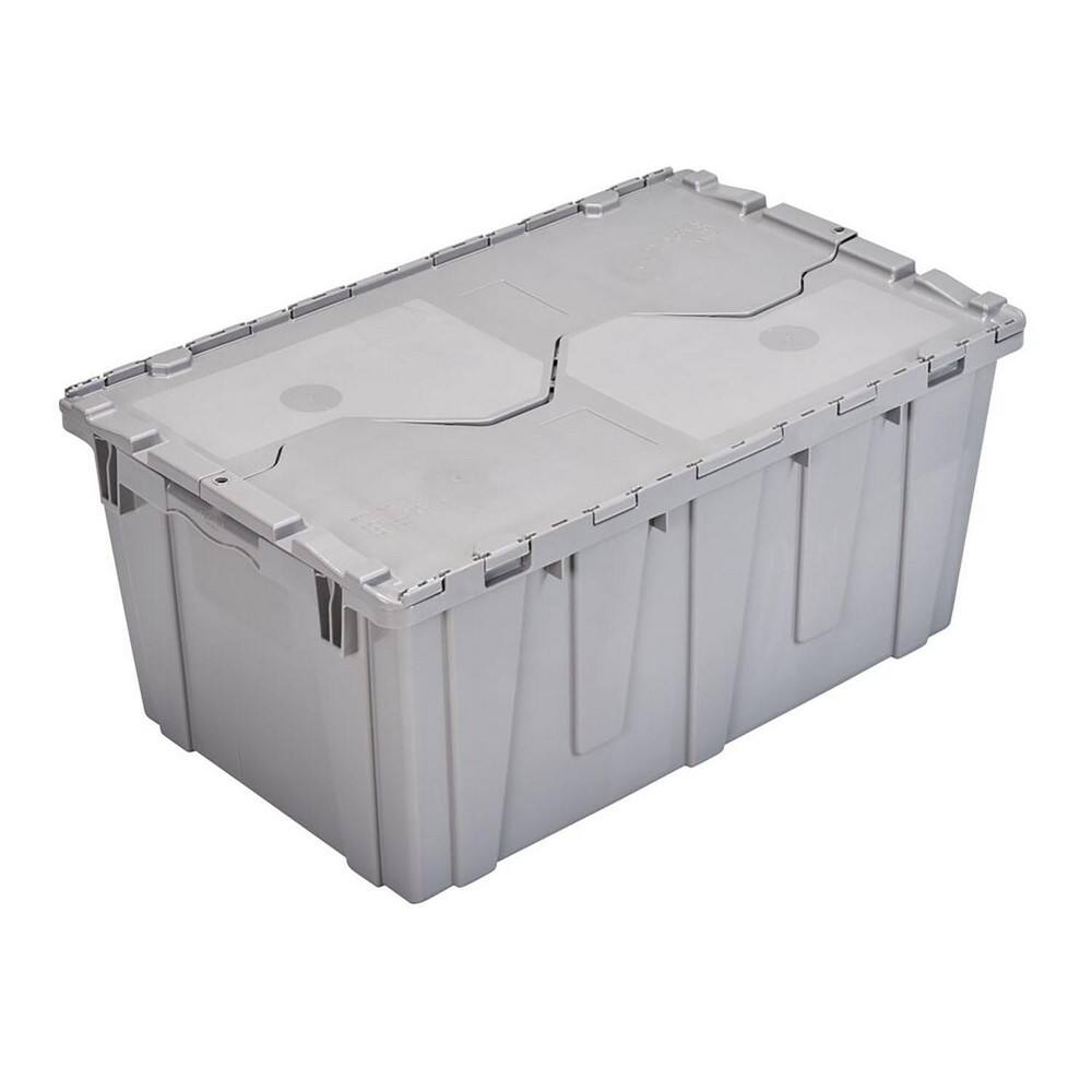 2.4 Cu Ft, 70 Lb Load Capacity Gray Polyethylene Attached-Lid Container