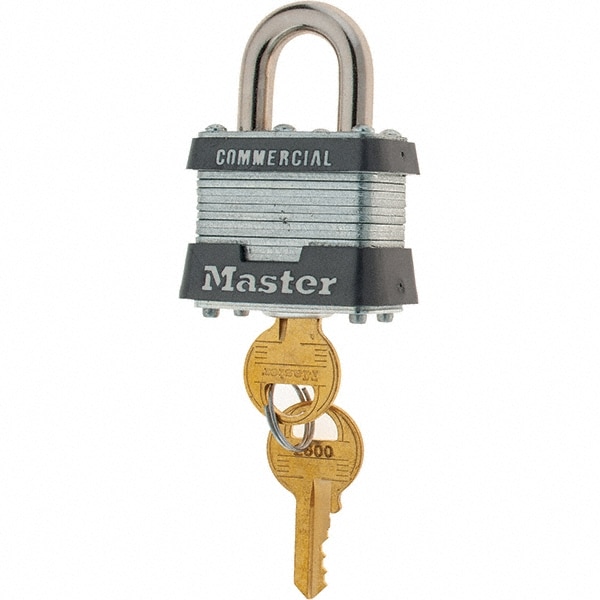 Padlock: Steel, Keyed Alike, 1-9/16" Wide