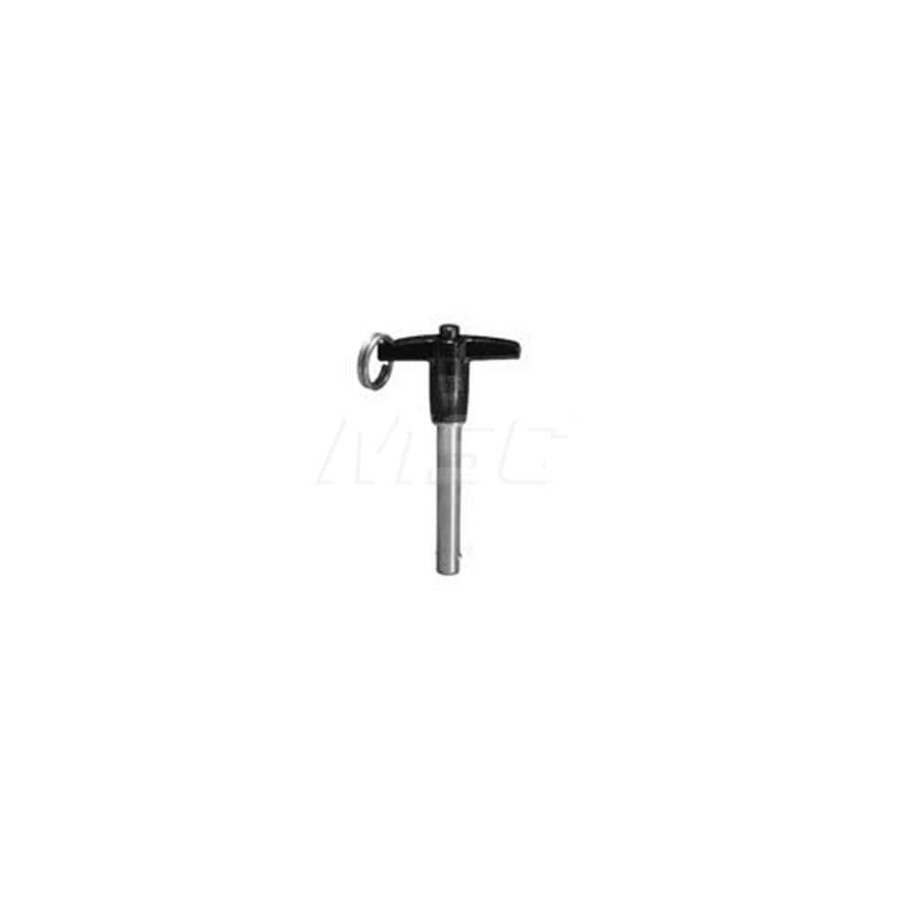 Jergens - Push-Button Quick-Release Pin: T-Handle, 1/2″ Pin Dia, 1-1/2″  Usable Length - 93063956 - MSC Industrial Supply