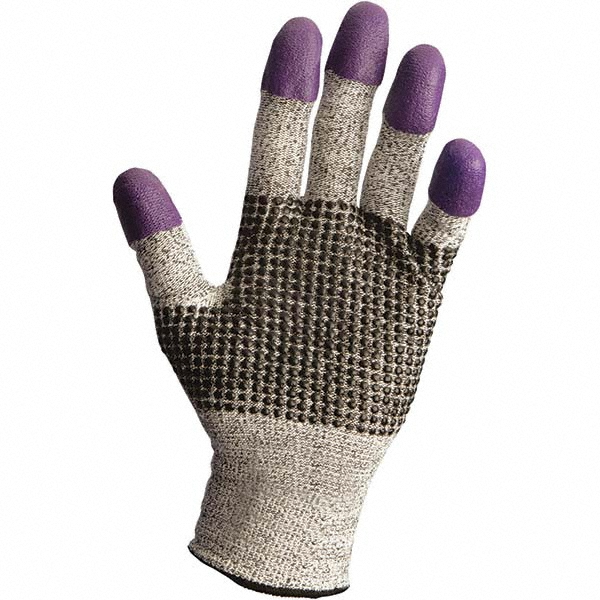 Cut-Resistant Gloves: KleenGuard 9743, Cut A2, Size X-Large, 9-1/2" Long - UHMW-PE, Nitrile-Coated, Fingertips Coating, Smooth Grip, Purple on Black<multisep/>Gray Pair