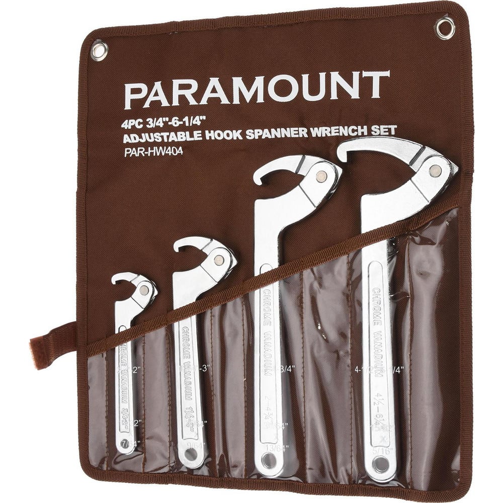 Paramount - 3/4″ to 6-1/4″ Capacity, Adjustable Hook Spanner Wrench Set -  91091124 - MSC Industrial Supply