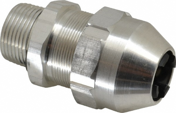 Thomas & Betts | Silver GRIP Class 1 Gas & Vapor Environment Straight Strain Relief Cord Grip: Aluminum, 1" NPT, 0.66" to 0.78" Cord Dia - CSA File