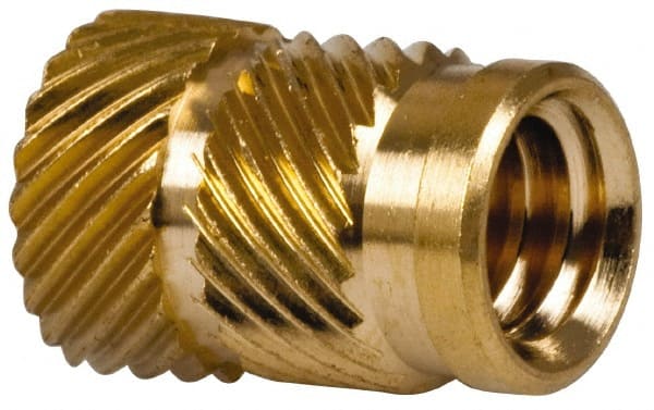 E-Z Lok FL-420-HI 5/16" Drill, 1/4 20 UNC, 0.34" Diam, Brass Headed Heat Installed Threaded Insert 