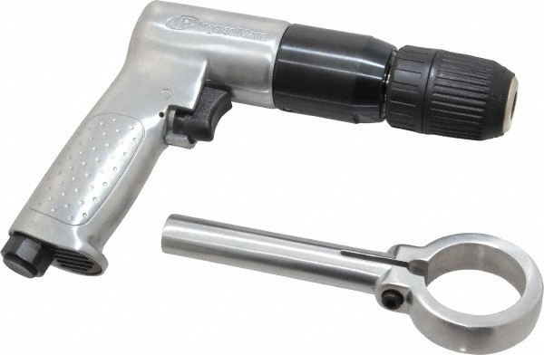 Air Drill: 1/2" Keyless Chuck, Reversible - Pistol Grip, 500 RPM, 0.5 hp