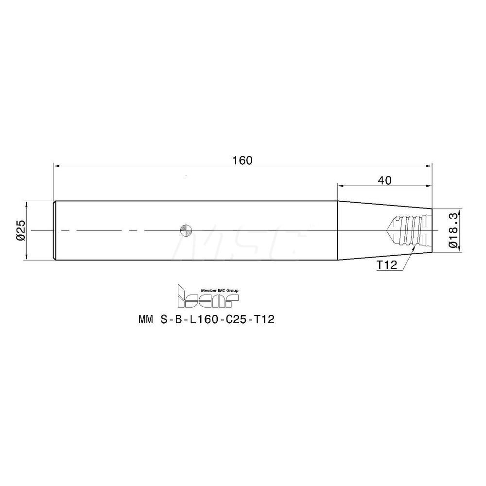 Iscar Replaceable Tip Milling Shank Series Multimaster, 40 mm