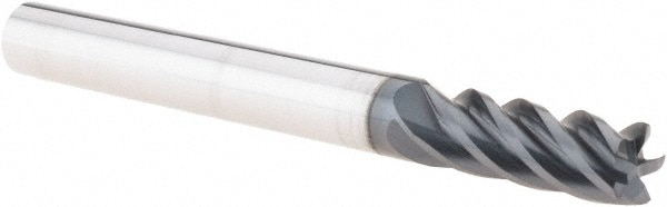 Iscar 5623151 Corner Radius End Mill: 1/4" Dia, 0.63" LOC, 0.01" Radius, 5 Flutes, Solid Carbide 