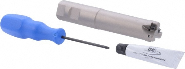 Indexable High-Feed End Mill: 1" Cut Dia, 1" Weldon Flat Shank