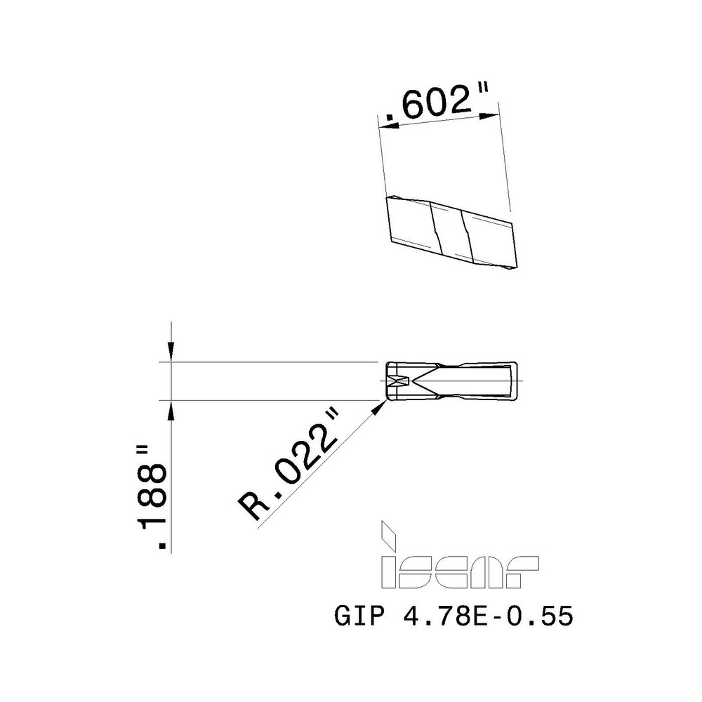 Iscar - Grooving Inserts: Insert Style: GIP; Insert Size Code: 478E055 ...
