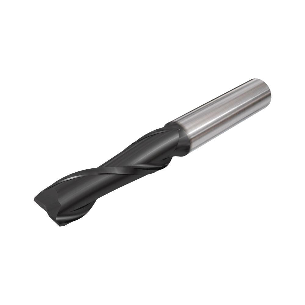 Iscar 5620905 Square End Mill: 1/8 Dia, 1/4 LOC, 1/8 Shank Dia, 1-1/2 OAL, 2 Flutes, Solid Carbide 