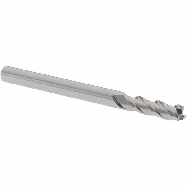 Square End Mill: 0.1181'' Dia, 0.3937'' LOC, 3 Flutes, Solid Carbide
