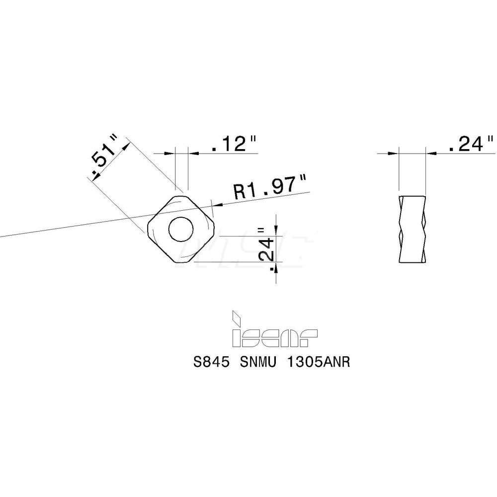 Iscar - Milling Insert: S845 SNMU 1305ANTR DT7150, Solid Carbide | MSC ...