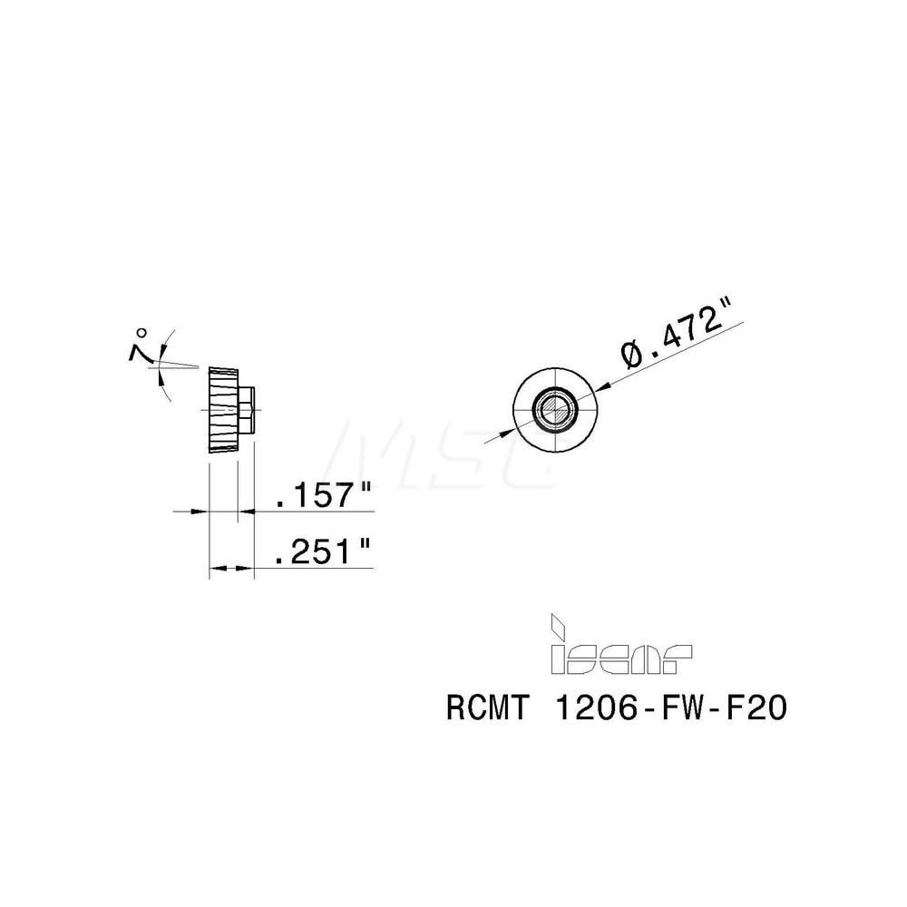 イスカル RCMT 1206-FW-F20-IC928 Ｃ その他ミーリング／チップ