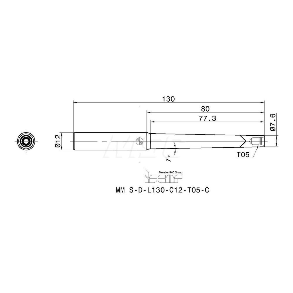 Iscar Replaceable Tip Milling Shank Series Multimaster, 80 mm