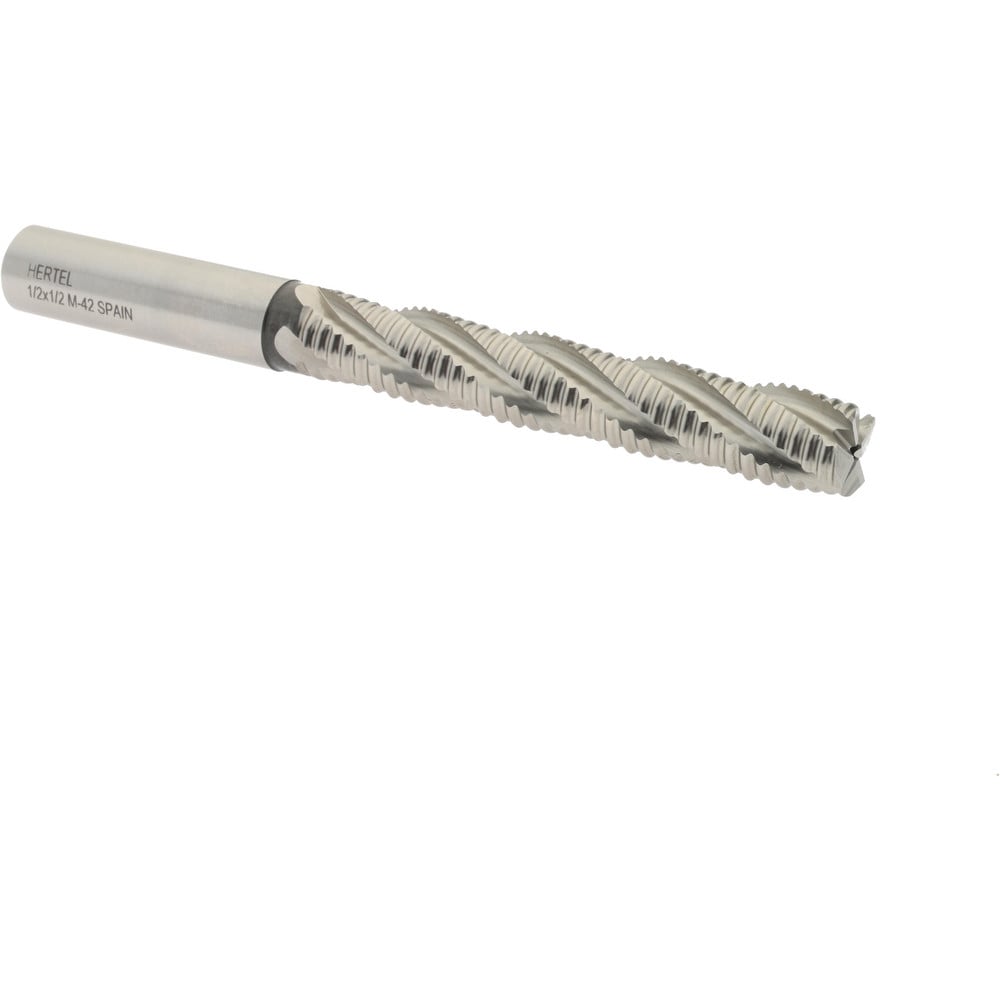 Hertel 91191908 Square End Mill: 1/2 Dia, 3 LOC, 1/2 Shank Dia, 5 OAL, 4 Flutes, Cobalt Image