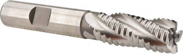 Hertel 91191916 Square End Mill: 9/16 Dia, 1-3/8 LOC, 1/2 Shank Dia, 3-3/8 OAL, 4 Flutes, Cobalt Image